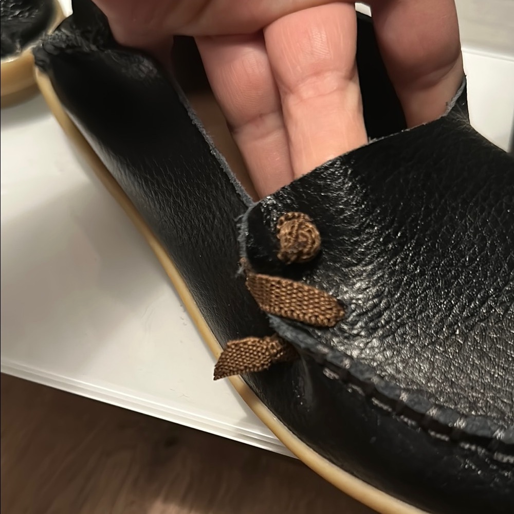 Black Leather Flats - Picture 4 of 6